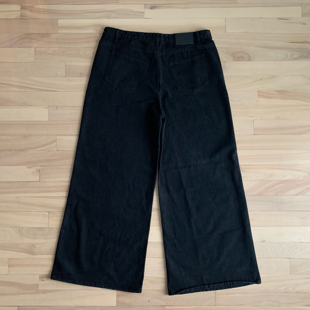CIDER Mid Rise Flare Wide-Leg Jeans - Black - Picture 3 of 8